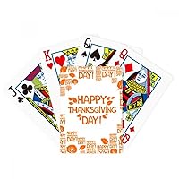 Thanksgiving Day Abstract Word Pattern Poker Playing Magic Card Fun Board Game