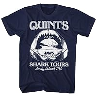 Jaws T-Shirt Quints Shark Tour Jaw Bone Boat Navy Tee
