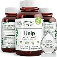 Kelp Iodine Supplement, Strengthen Immune System, Vegan Sea Kelp, Atlantic Sourced Seaweed Extract 225 mcg 250 Tablets