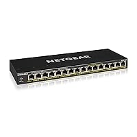 16-Port Gigabit Ethernet Unmanaged PoE+ Switch (GS316PP) - with 16 x PoE+ @ 183W, Desktop or Wall Mount