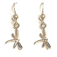 Small Dragonfly Dangle Gold Plated Earrings