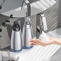 Automatic Foaming Soap Dispenser(2 Pack)- for bathrooms, Kitchens, and Commercial Locations.(Stainless Steel Silver Head and Stainless Steel Black Head Kit).