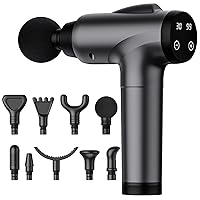 Massage Gun Deep Tissue, Handheld Electric Muscle Massager, High Intensity Percussion Massage Device for Pain Relief with 9 Attachments & 30 Speed(Grey)