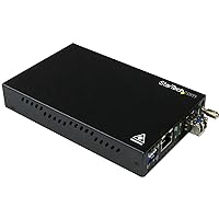 StarTech.com Singlemode (SM) LC Fiber Media Converter for 1Gbe Network - 10km - Gigabit Ethernet - 1310nm - with SFP Transceiver (ET91000SM10),Black