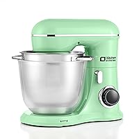 Kitchen in the box Stand Mixer, 4.5QT+5QT Two bowls Electric Food Mixer, 10 Speeds 3-IN-1 Kitchen Mixer for Daily Use with Egg Whisk,Dough Hook,Flat Beater (Green)