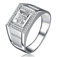 Kardy Men's Popular Genuine Natural Diamond Dating 14K White Gold Wedding Engagement Fashion Ring Set