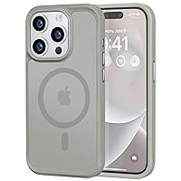 MOCCA Strong Magnetic for iPhone 14 Pro Case, [Compatible with Magsafe][13FT Military Drop Protection] Slim Translucent Matte Shockproof Case for iPhone 14 Pro Phone Case 6.1'', Titanium Gray