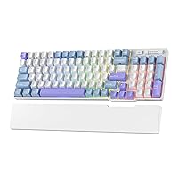 RK ROYAL KLUDGE RK96 RGB Limited Ed, 90% 96 Keys Wireless 3-Mode BT5.0/2.4G/USB-C Hot Swappable Mechanical Keyboard w/Wrist Rest, Volume Control, Software, Massive Battery, RK Pale Green Switch