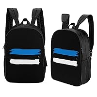 Flag of Estonia 17 Inches Double Side Laptop Backpack Lightweight Shoulder Bag Travel Daypack
