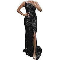 Womens Sequin Formal Dresses for Evening Party Strapless Ruched Maxi Long Bandeau Dress Sexy Slim Slit Cocktail Dresses
