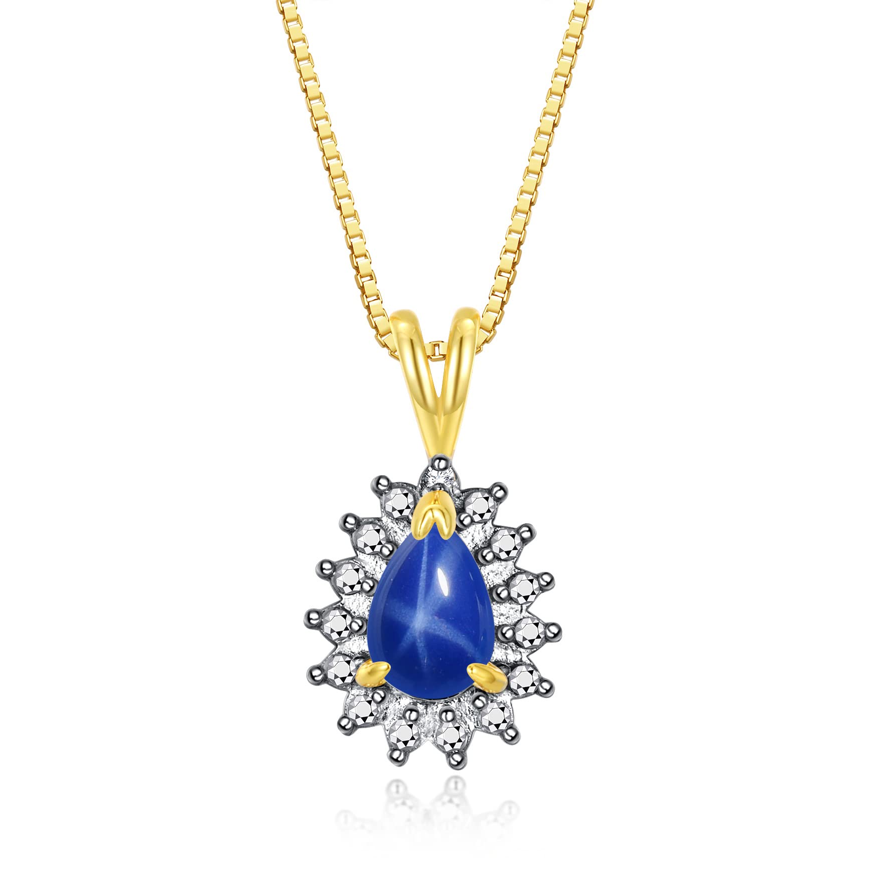 Rylos Women's 14K Yellow Gold Birthstone Set: Ring, Earring & Pendant Necklace. Gemstone & Diamonds, Pear Tear Drop Shape 6X4MM Birthstone. Perfectly Matching Gold Jewelry. Sizes 5-10.