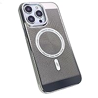 Heat Dissipation Magnetic Case for iPhone 14 13 11 12 14 Pro Max Slim Hard Compatible with Magsafe Wireless Charging Plating Cover (Silver,for iPhone 14 Pro)