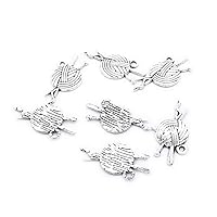 180 Pieces Antique Silver Tone Jewelry Making Charms Crafting Beading Craft AA380 Needle Ball of Yarn
