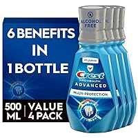 Pro Health Advanced Multi-Protection Mouthwash, Alcohol Free, Extra Deep Clean Fresh Mint, 500 mL (16.9 Fl Oz), Pack of 4