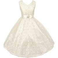 Lace All Over Bridal Satin Brooch Little Girl Special Occasion Dresses