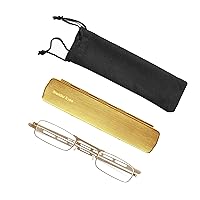 Compact Reading Glasses With Ultra-High Optical Quality Frame and Lenses, Includes Case that Acts as Phone Stand
