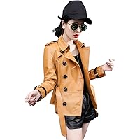 Chic Fawn Brown Double Breasted Sheepskin Jacket: Elevate Streetwear to Office Fashion with Slim Fit and Korean Flair