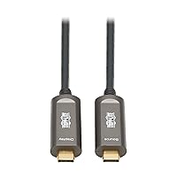 Tripp Lite USB-C Fiber 4K @ 60Hz Video Cable, USB 3.2 Active Optical Cable, Male to Male, Black, Plenum-Rated for in Wall & Ceiling Installations, 33 Feet / 10 Meters, 3-Year Warranty (U420F-10M-V)
