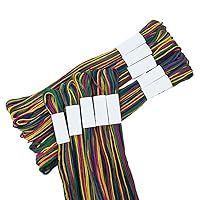 Multi Color Hand Embroidery Stranded Cotton Threads Stitch Embroidery Thread Friendship Bracelet Thread Floss Bracelet Yarn Package of 10 Skeins AKG-CO06856A