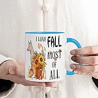 Funny Graduation Engagement Gifts for Christian Uncle I Love Fall Most of All Accent Mugs Elegant Porcelain Coffee Mug Maple Leaves Sunflower Novelty Gag Presents for Women Couple 11oz Demitasse Cups