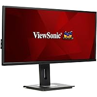 ViewSonic VG3448 34 Inch Ultra-Wide 21:9 WQHD Ergonomic Monitor with HDMI DisplayPort USB, 40 Degree Tilt and FreeSync for Home and Office,Black
