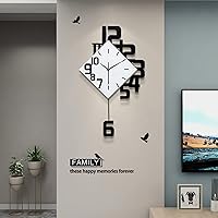 Large Wall Clocks for Living Room Decor Silent Pendulum Battery Operated Non-Ticking for Bedroom Kitchen Office Home 26