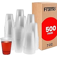 7 Oz Clear Disposable Plastic Cups, for Any Occasion, Ice Tea, Juice, Soda, and Coffee Glasses for Party, Picnic, BBQ, Travel, and Events (500 Pack)