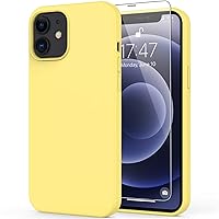 DEENAKIN Compatible with iPhone 12 Case,iPhone 12 Pro Case with Screen Protector,Soft Silicone Gel Rubber Bumper Cover,Slim Shockproof Protective Phone Case for iPhone 12 Pro 6.1