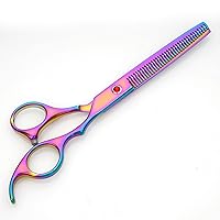 Household Stainless Steel Barber Scissors Set Direct Scissors Teeth Scissors Curved Scissors Bangs Thin Scissors Beauty Salon Scissors 炫彩牙剪
