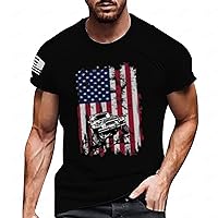 Men's American Flag Shirts Casual Soft and Comfortable T Shirt Short Sleeves Men's Independence Day Shirts Men's