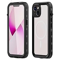 Case for iPhone 14/14 Pro/14 Pro Max/14 Plus, Dust-Proof Waterproof Anti-Fingerprint Phone Case Transparent Anti-Yellowing Supports Wireless Charging Protective Layer Case,Black,14 Plus 6.7