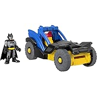 Imaginext DC Super Friends Batman Toy Rally Car with Disk Launcher and Figure for Preschool Pretend Play Ages 3+ Years