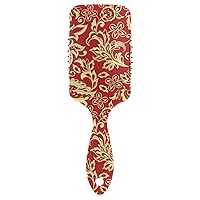 Air Cushion Comb Vintage Floral Valentine's Day Gold Red Anti-static Brushes Natural Detangler Paddle Hairbrush for Women Improve Hair Texture