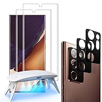 amFilm (2+3 Pack) 3D Curved Tempered Glass Screen Protector and Camera Screen Protector for Samsung Galaxy Note 20 Ultra