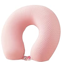Latex U-Shaped Pillow, Neck Head Pillow, Neck and Cervical Spine Office nap Plane Pillow, Business Portable Pillow for Travel (Pink)