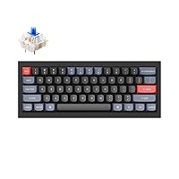 Keychron Q4 Wired Custom Mechanical Keyboard, QMK/VIA Programmable Macro, Full Aluminum, Hot-Swappable Gateron G Pro Blue Switch, 60% Layout Double Gasket Compatible with Mac and Windows - Black