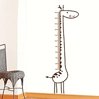 Cartoon Simple Cute Giraffe Height Sticker, Growth Height Chart Measuring Removable Wall Decal, Children Kids Baby Home Room Nursery DIY Decorative Adhesive Art Wall Mural