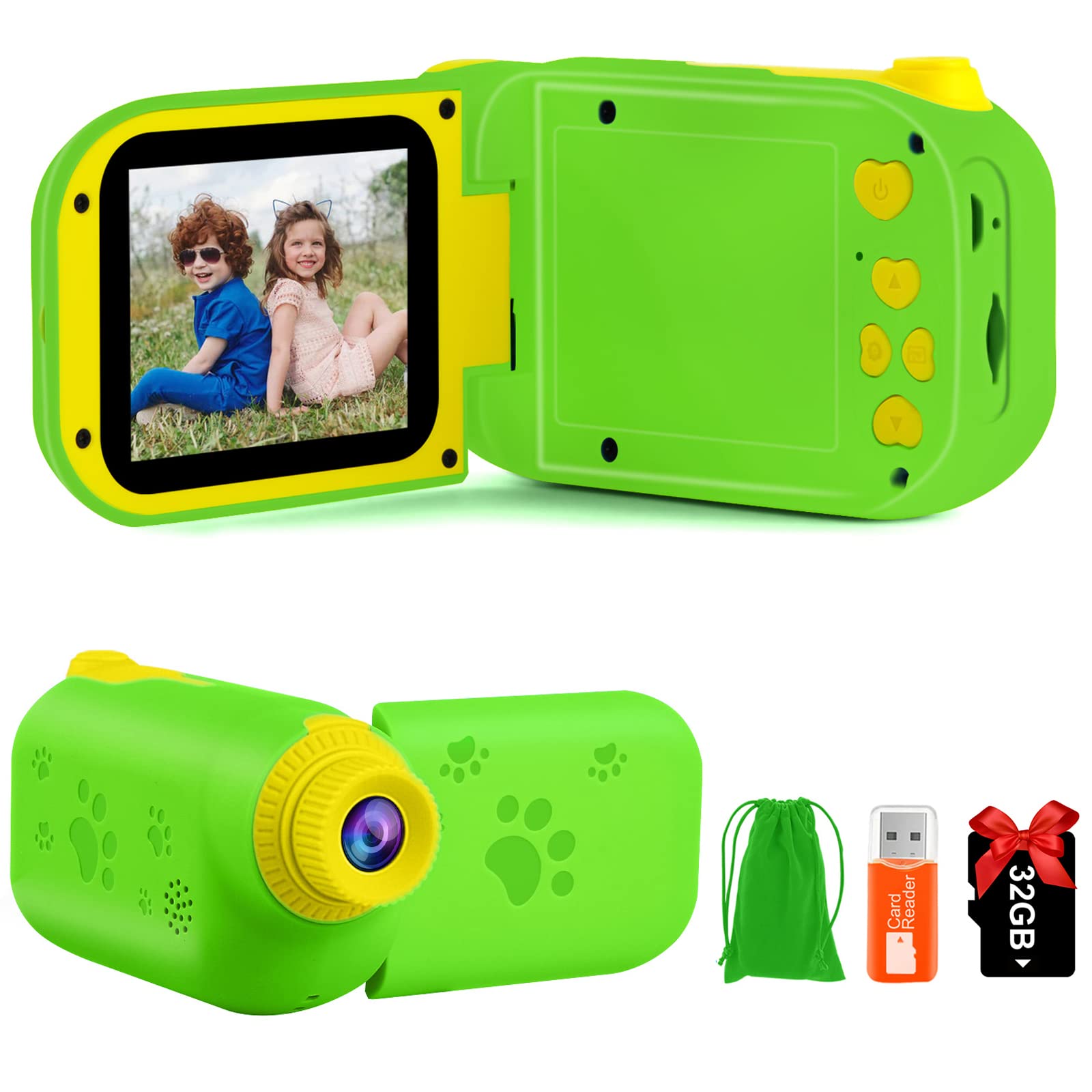 AILEHO Kids Camera for Kids Camera-Kids Video Camera-Kids Digital Camera-Kids Camcorder-Children Digital Camera Toddler Camera 12M 1080P Kids Video Recorder for Birthday Gift and Christmas Toy Green