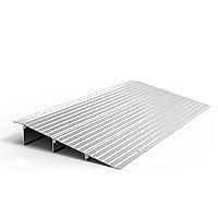 EZ-ACCESS TRANSITIONS 3 Inch Portable Self Supporting Aluminum Modular Entry Threshold Ramp Ideal for Doorways and Raised Landings