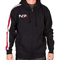 N7 Hoodie Mens Mass Game Commander Shepard Cosplay Costume Summer Lightweight Bomber Black Fleece Jacket