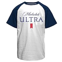 Michelob Officially Licensed Ultra Baseball Mens T-Shirt (White - Navy Blue Blue)
