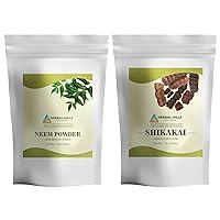 Neem Fresh Leaves Powder And Shikkai Powder Pack of 2 Combo