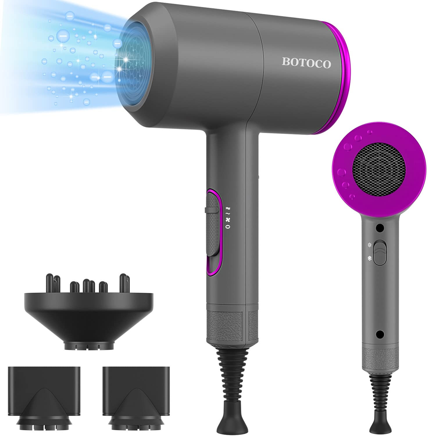Mua Ionic Hair Dryer, 2000 W Professional Hair Dryer, Ion Hair Dryer, Low  Noise, Quick Drying Hair Dryer with 3 Heating & Cooling Levels, Hair Dryer  for Travel, Home and Salon, Includes