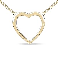 Heart Pendant 14K Yellow Gold Plated 925 Sterling Silver