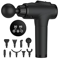 Massage Gun, Muscle Massage Gun for Athletes Handheld Electric Deep Tissue Back Massager, Percussion Massage Device for Pain Relief with 30 Speed Levels 9 Heads, Father's Day Gifts