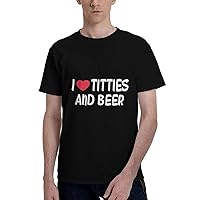 I Heart Titties and Beer Men's Short Sleeve T-Shirts Casual Top Tee