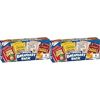 General Mills Breakfast Cereal Variety Pack, Lucky Charms, Cinnamon Toast Crunch, and Cheerios Varieties, Single Serve Snacks, 9.14 oz (8 Pouches) (Pack of 2)