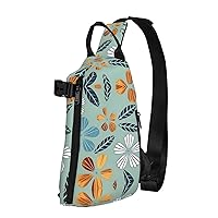 Polyester Fiber Waterproof Waist Bag -Backpack 4 Pocket Compartments Ideal for Outdoor Activities Light coloured floral