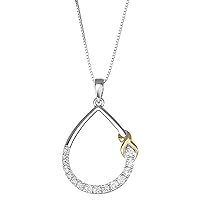 1/3 CTTW Two-Tone Pear Drop Necklace with Infinity Motif