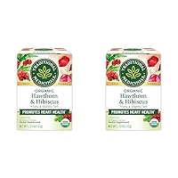 Traditional Medicinals Tea, Organic Hawthorn & Hibiscus, Promotes Heart Health, 16 Tea Bags (Pack of 2)